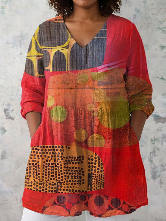 Blusa Larga con Escote en V Lucie