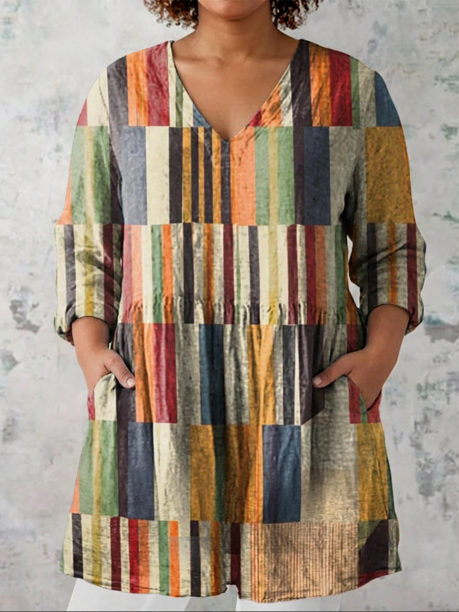 Blusa Larga con Escote en V Chloe