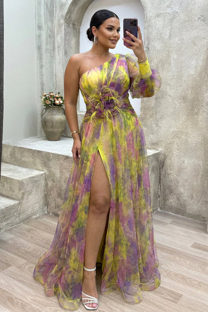 Vestido Largo Floral Plisado Grace