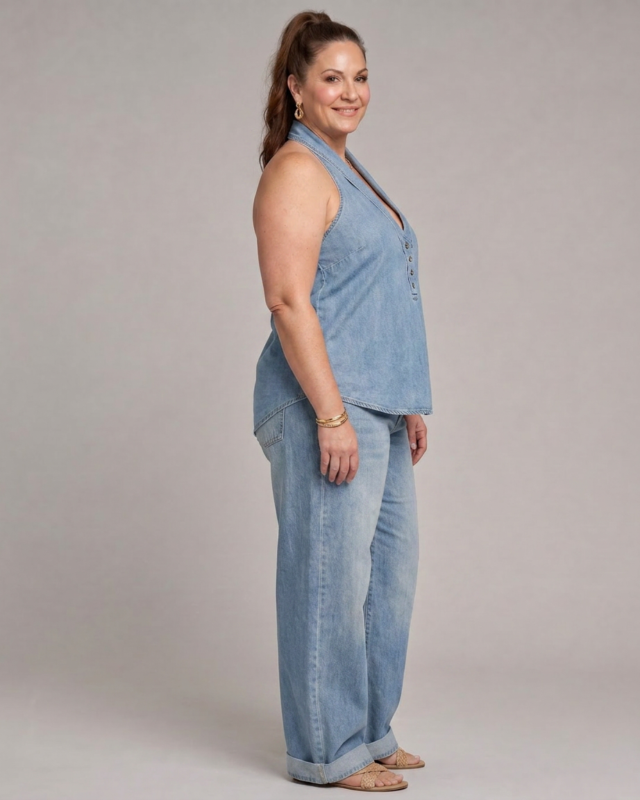 Conjunto de Pantalón Escote Halter Zorelle