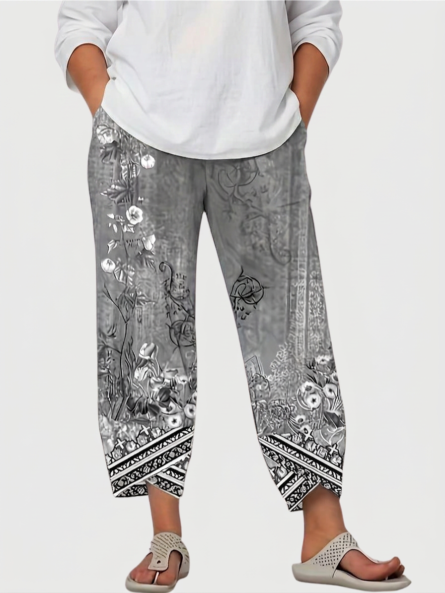 Pantalón Capri Floral Vintage Natasha