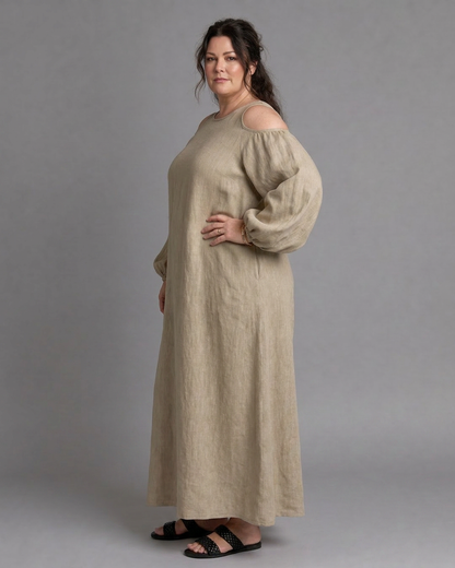 Vestido Largo Manga Abullonada Sylphine