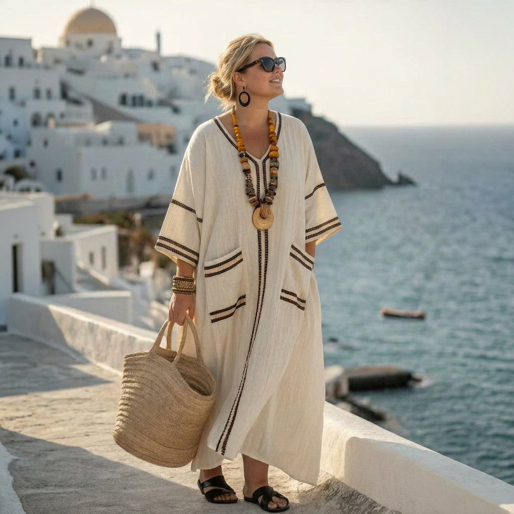 Aveline | Vestido Maxi Boho Costero Atemporal