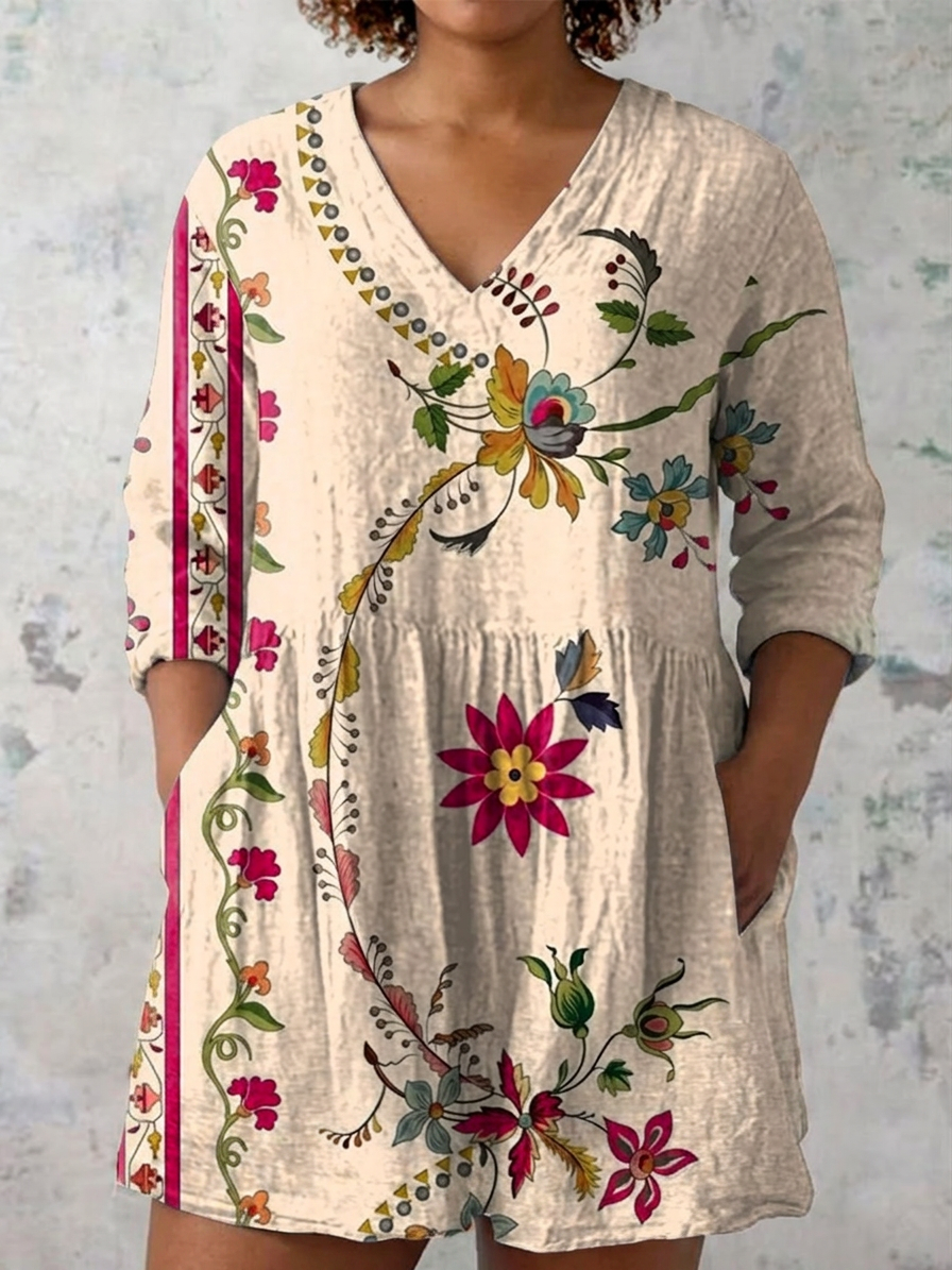 Blusa Larga con Escote en V Clara