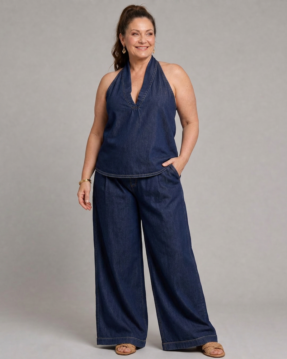 Conjunto de Pantalón Escote Halter Zorelle