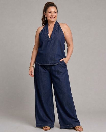 Conjunto de Pantalón Escote Halter Zorelle
