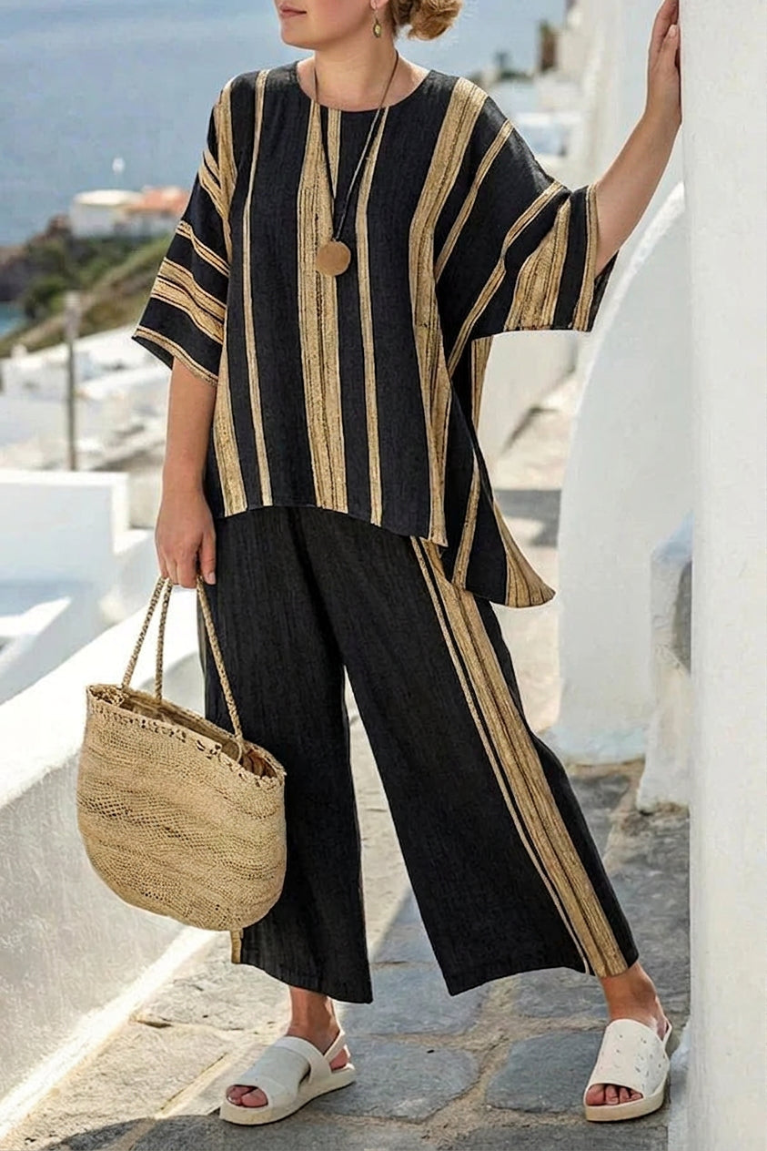 Noiressa | Gold Stripe Coastal Set