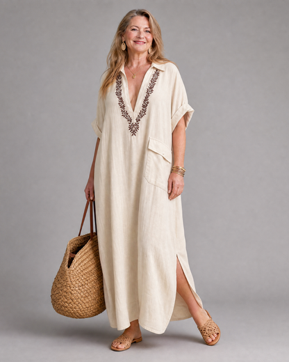 Vestido Midi Bordado Elakeja