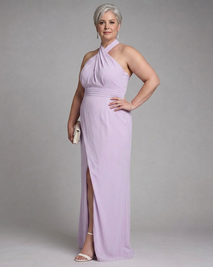 Vestido Midi Escote Halter Vaelora