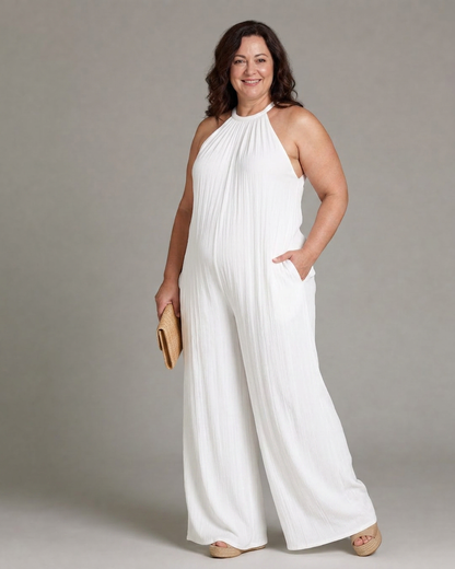Mono Escote Halter Plisado Sylvara