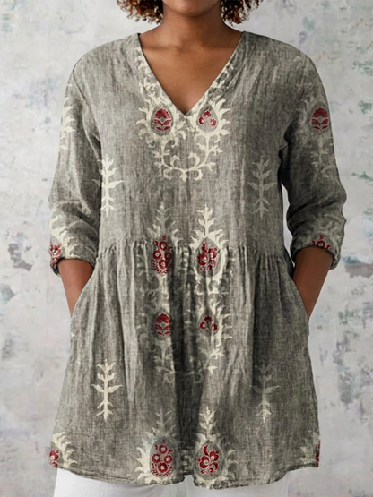 Blusa Larga con Escote en V Elise