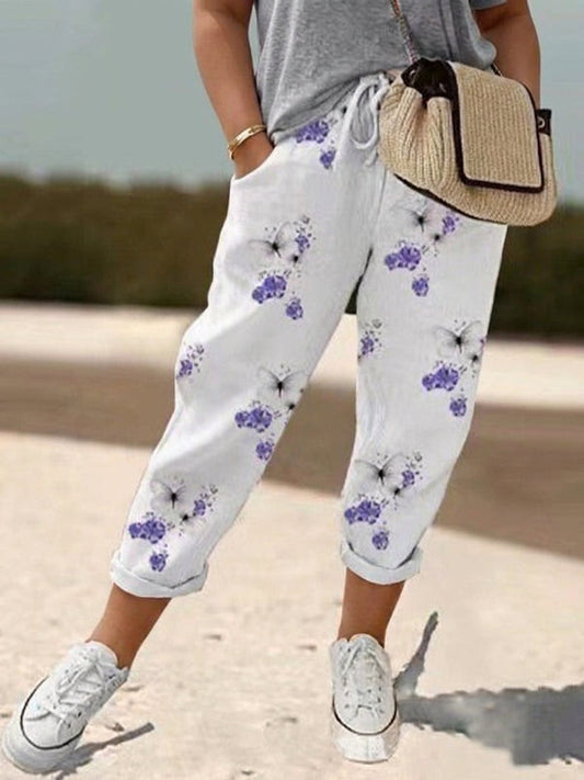 Lavendora | Pantalones Relajados Florales en Lavanda