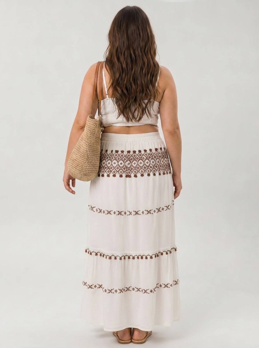 Vestido Midi Bordado Silon