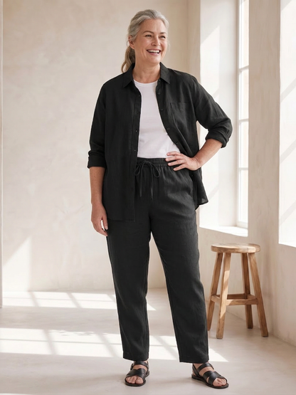 Noor | Conjunto Camisa Manga Larga y Pantalón Recto
