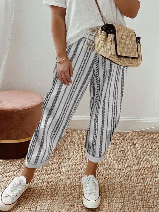 Elsoria | Pantalones Relajados a Rayas