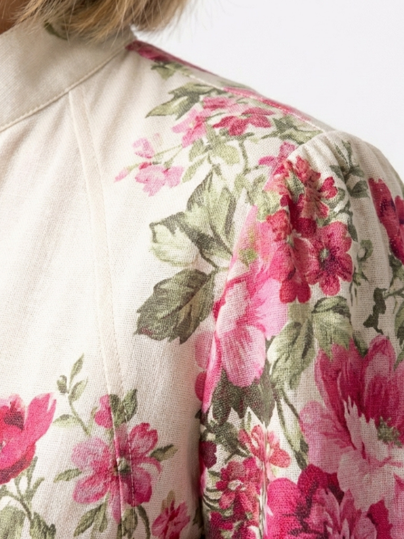 Kennedy | Vestido Maxi Floral con Cinturón y Manga Larga