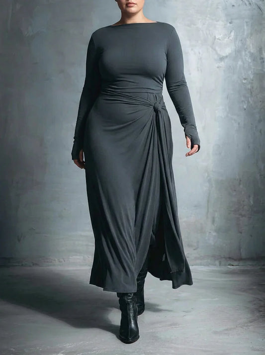 NAIARA | VESTIDO MAXI CON NUDO LATERAL