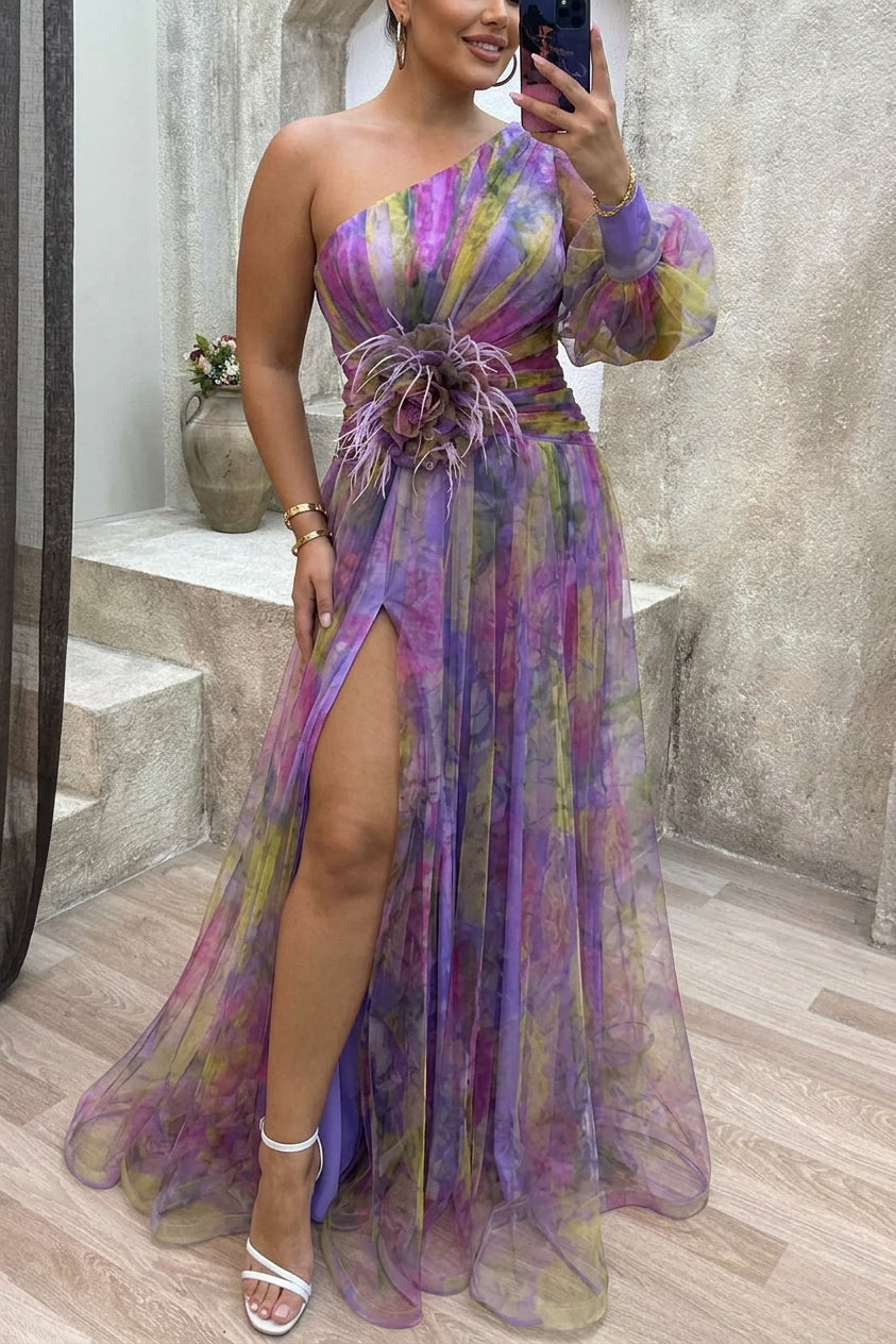 Vestido Largo Floral Plisado Grace