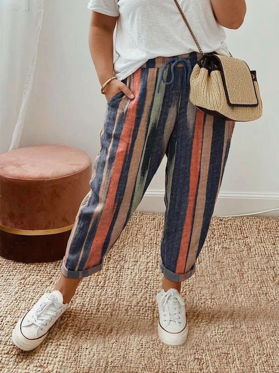 Marisol | Pantalones Relajados a Rayas