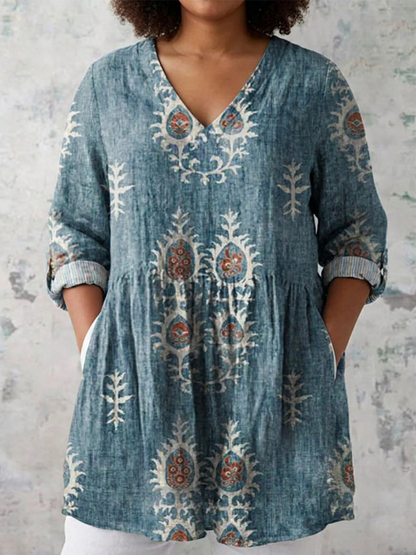 Blusa Larga con Escote en V Elise