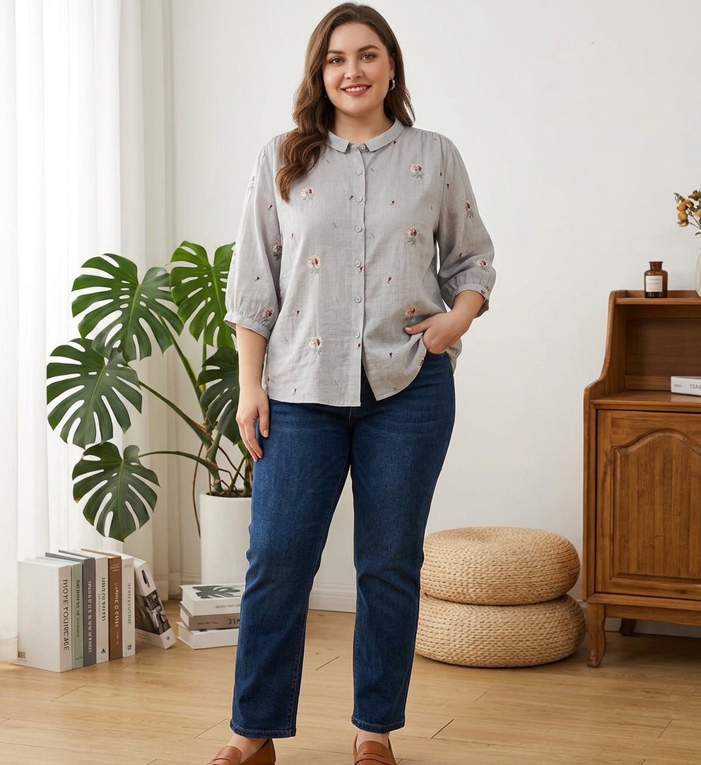 Camisa Floral de Algodón Chloe