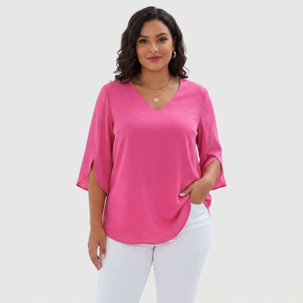 Blusa Sofisticada con Escote en V Violetta