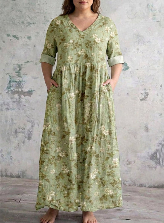 Vestido Largo Pradera Salvia Sylvera