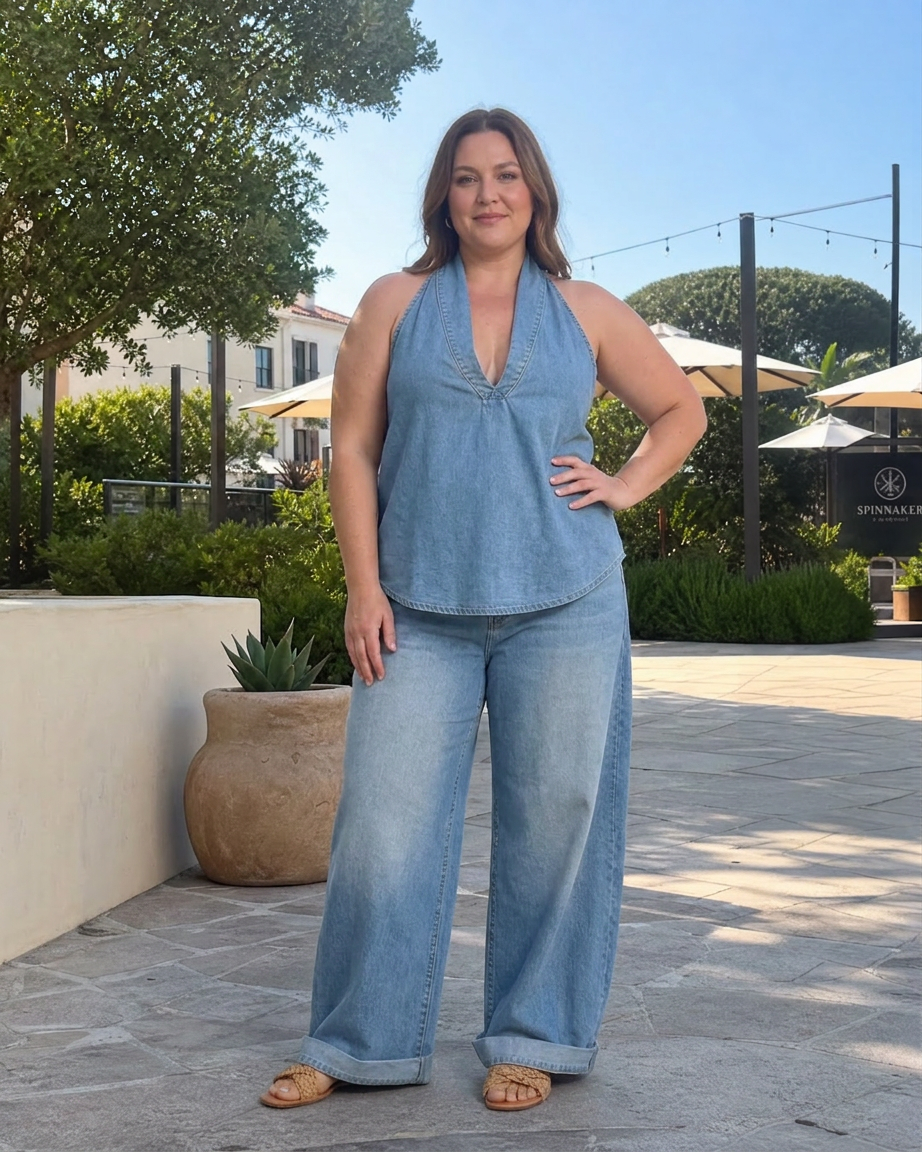 Conjunto de Pantalón Escote Halter Zorelle