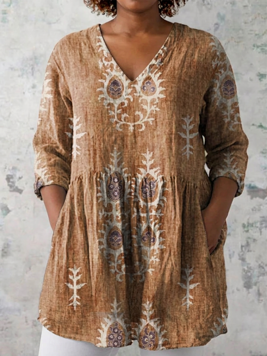 Blusa Larga con Escote en V Elise