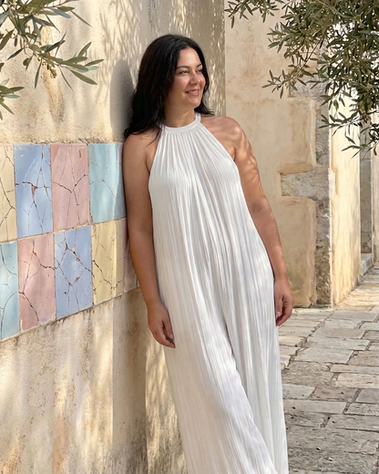 Mono Escote Halter Plisado Sylvara