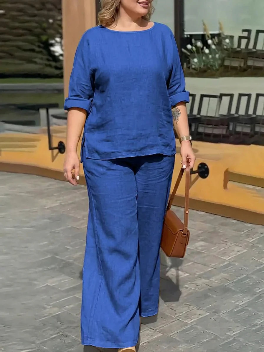 Conjunto de Pantalón Cuello Redondo Maria