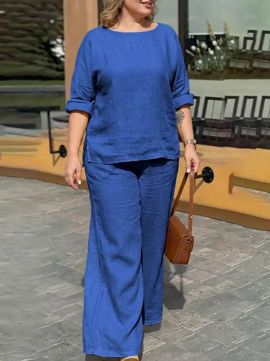 Conjunto de Pantalón Cuello Redondo Maria