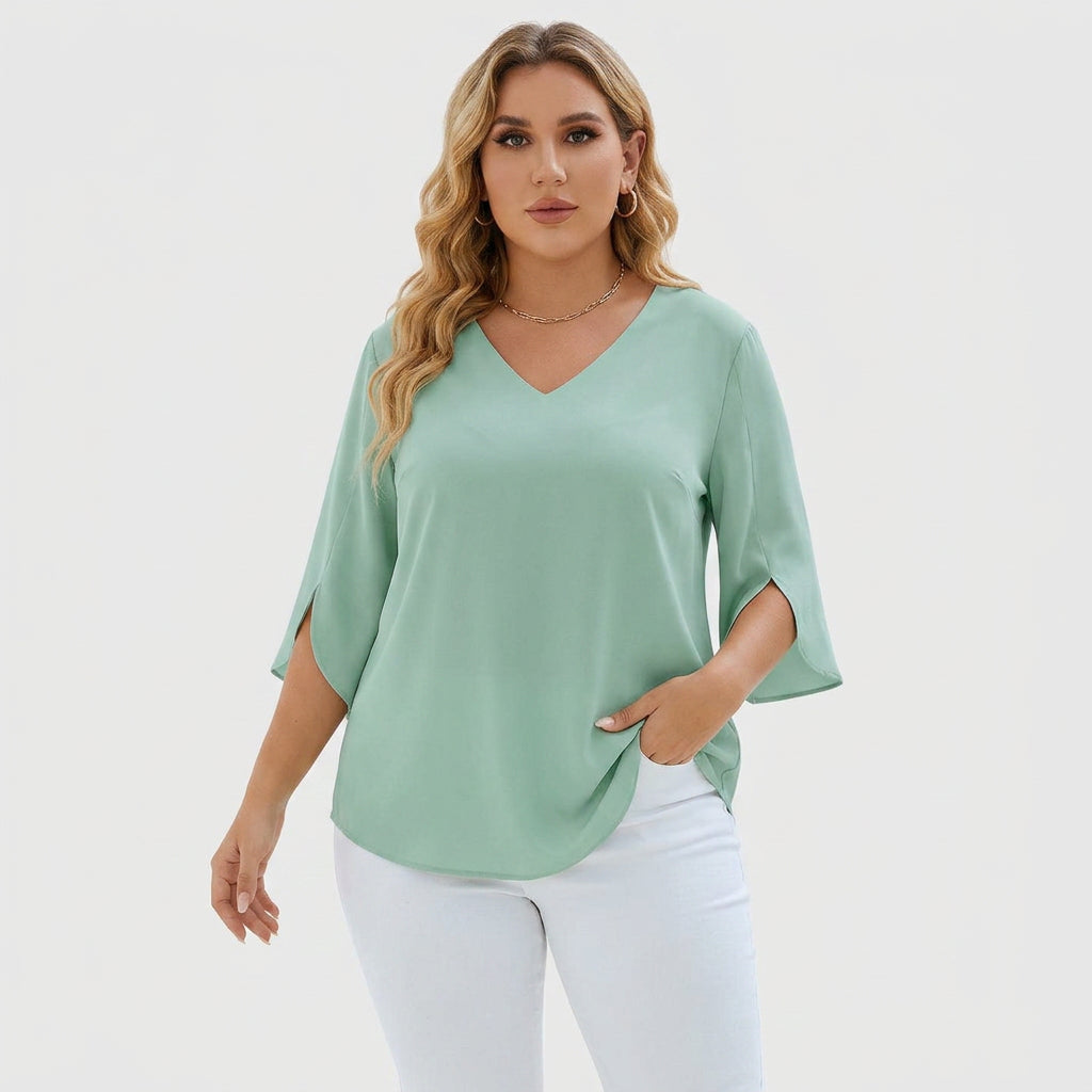 Blusa Sofisticada con Escote en V Violetta