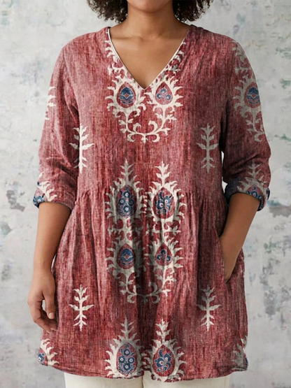 Blusa Larga con Escote en V Elise