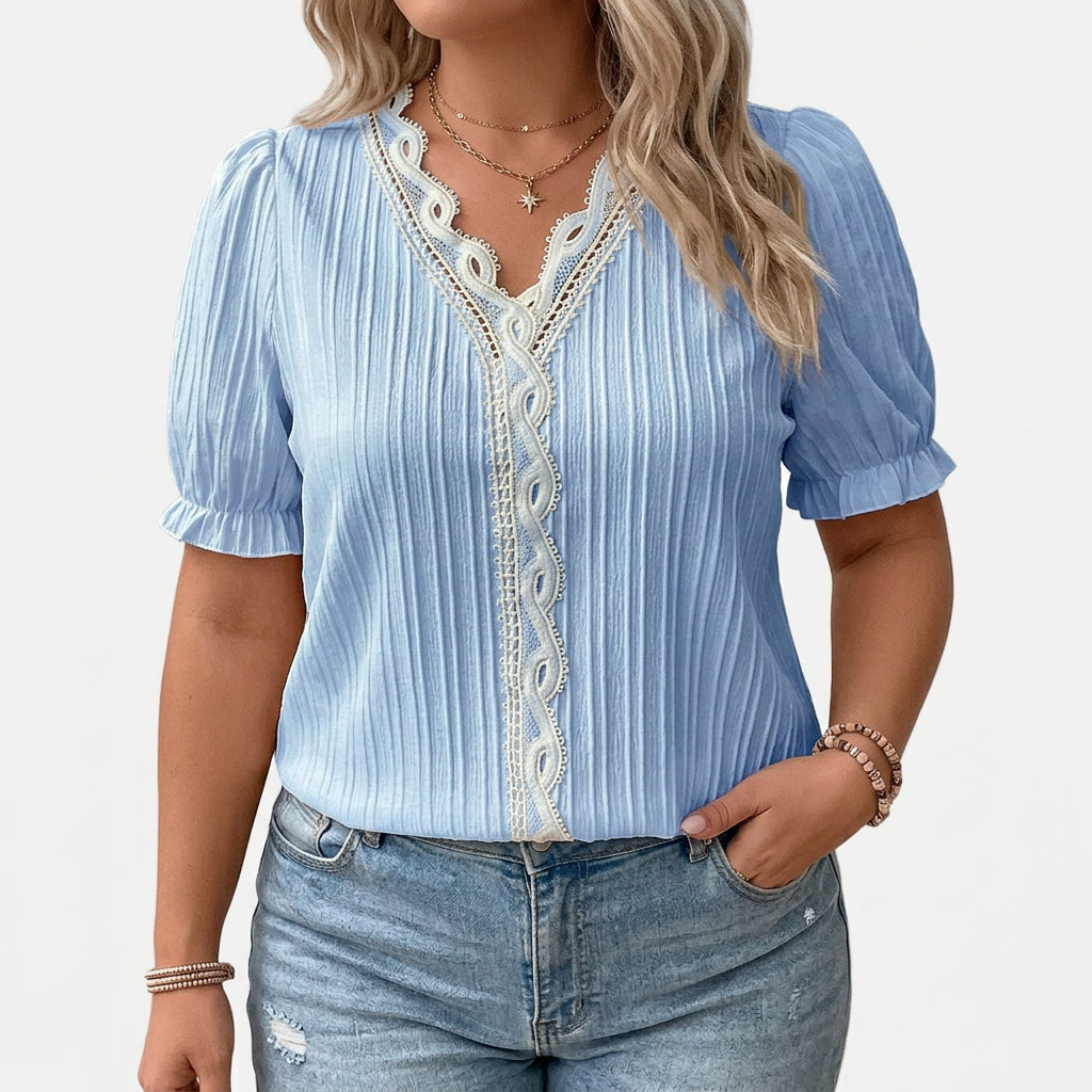 Blusa Elegante con Escote en V Avienne