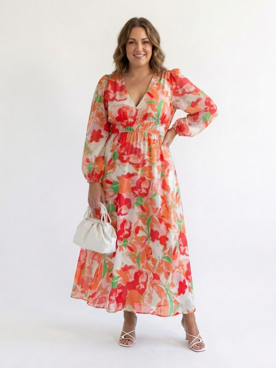 Althea | Vestido Maxi Floral Manga Larga