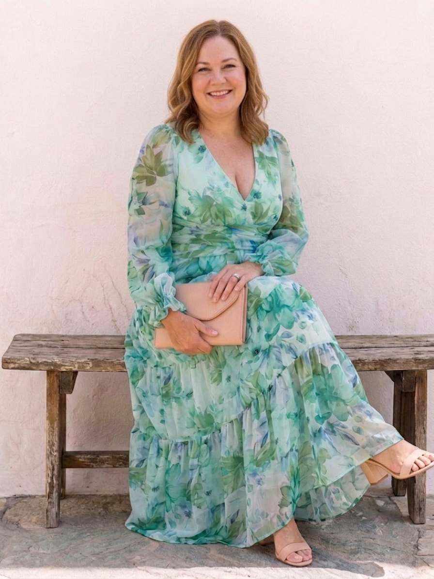 Althea | Vestido Maxi Floral Manga Larga