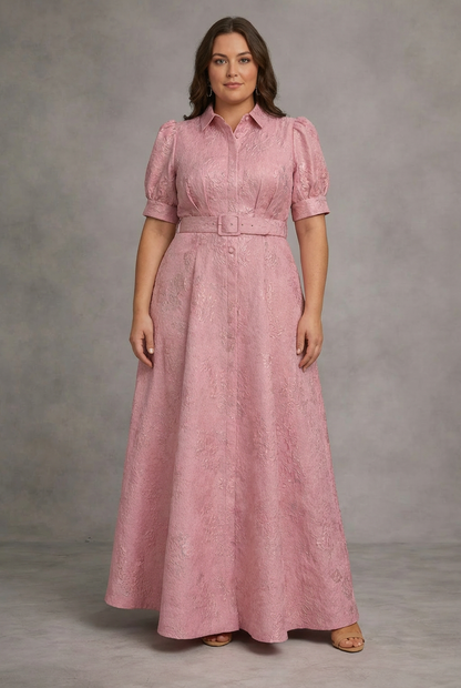 ROSE | VESTIDO MAXI ESTAMPADO CON CINTURÓN