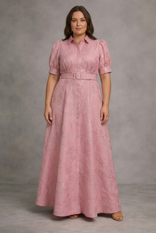 ROSE | VESTIDO MAXI ESTAMPADO CON CINTURÓN