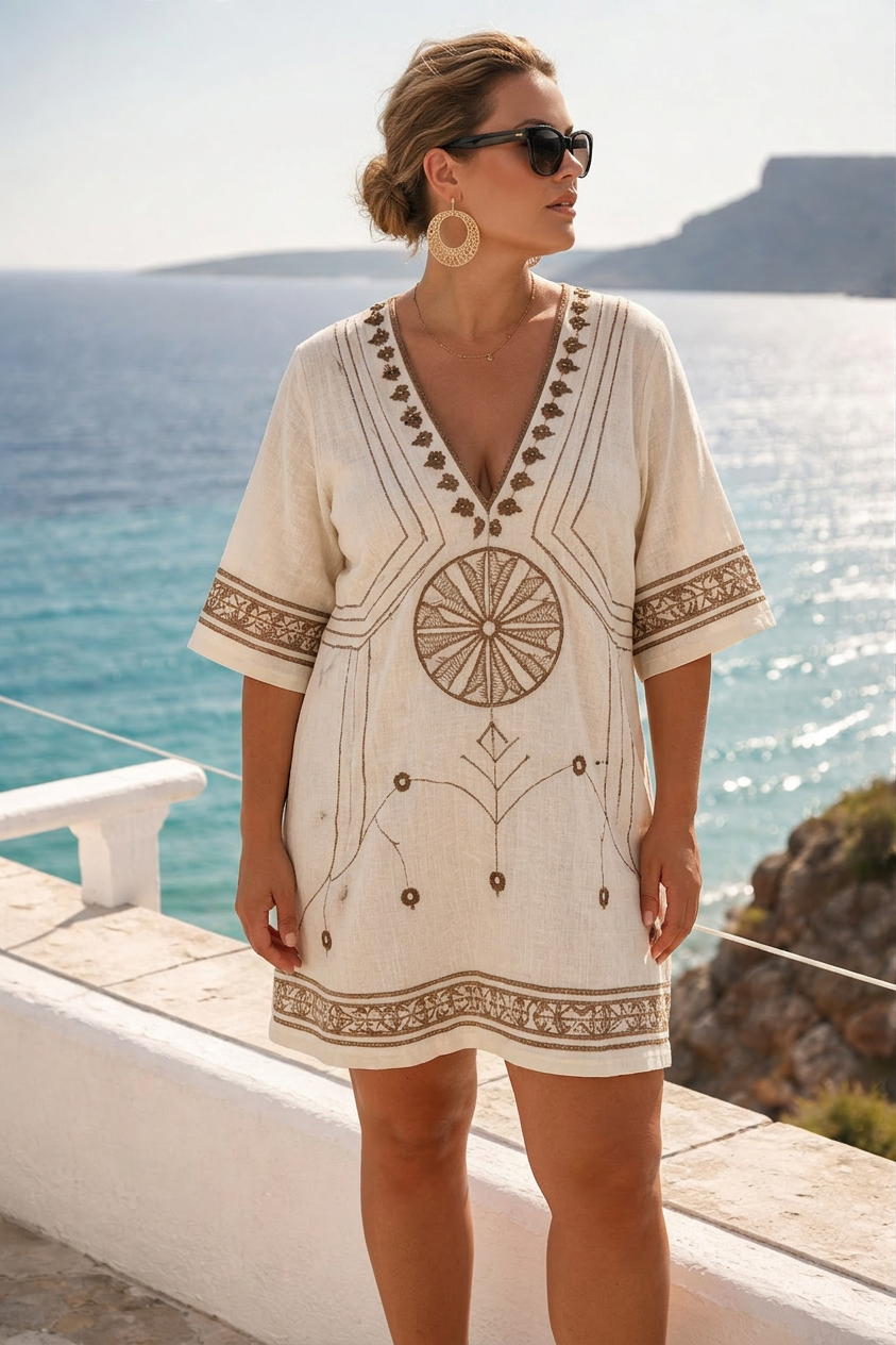 Lunara | Vestido Mini Bordado Playero