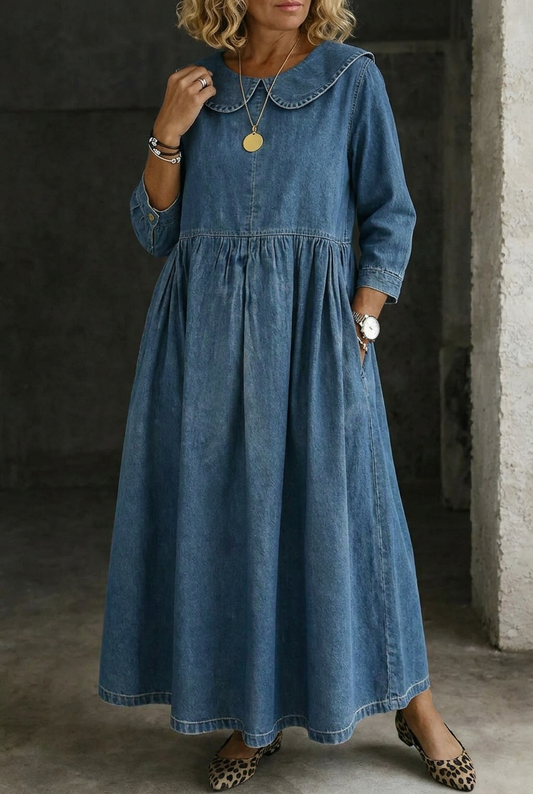 Vestido Vaquero con Cuello Bebé Clara