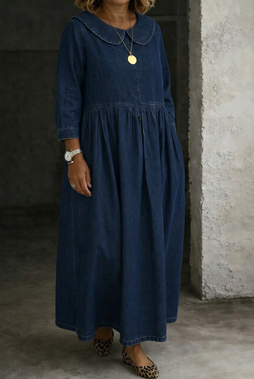 Vestido Vaquero con Cuello Bebé Clara