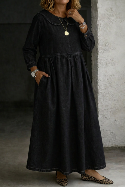 Vestido Vaquero con Cuello Bebé Clara