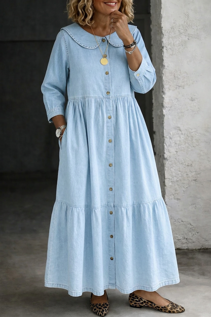 Vestido Vaquero con Cuello Bebé Clara