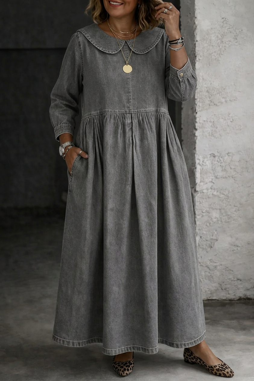 Vestido Vaquero con Cuello Bebé Clara
