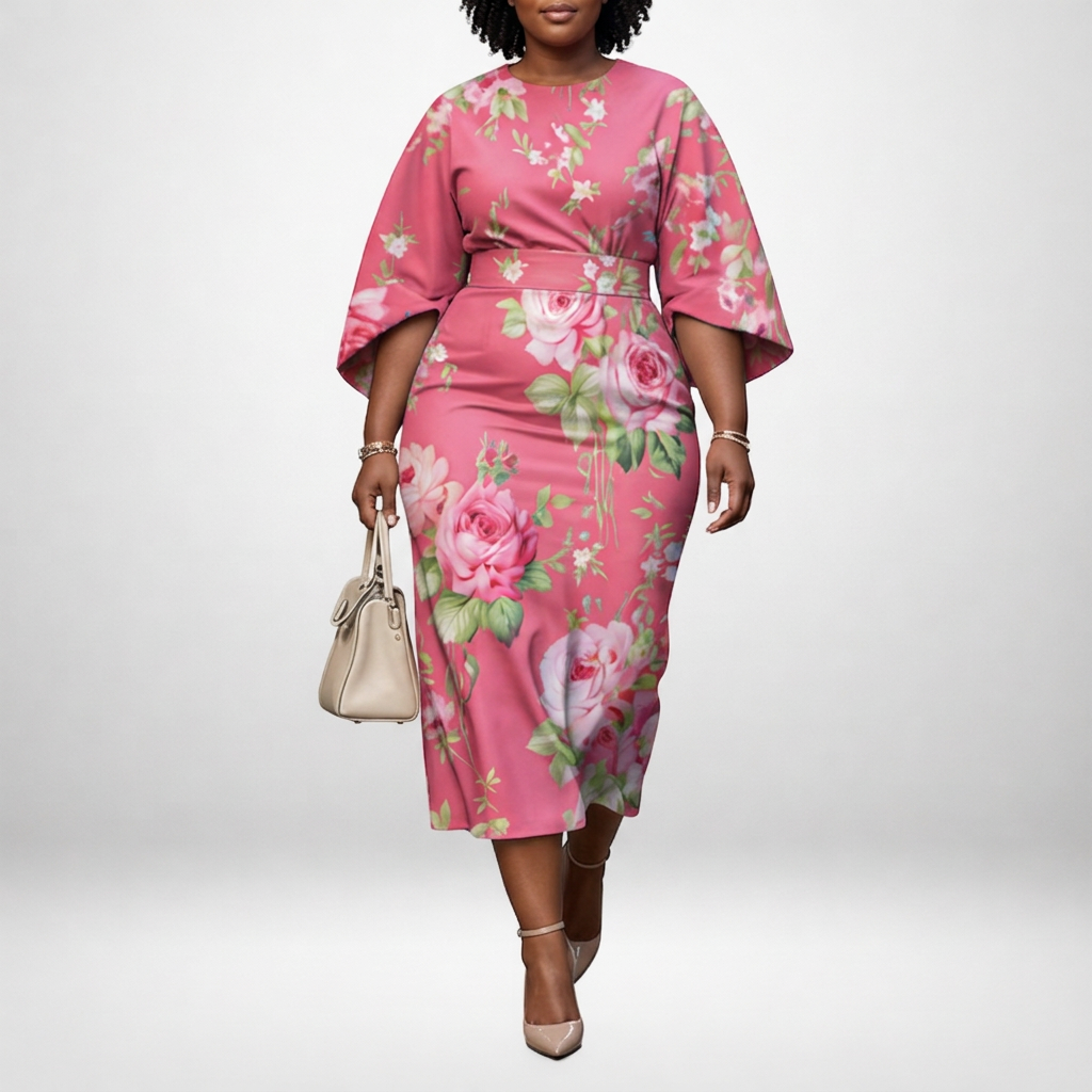 Rosabelle | Vestido Midi Rosas en Flor