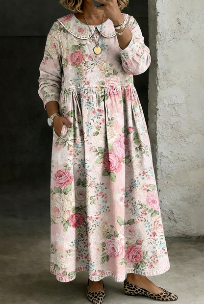 Vestido Vaquero con Cuello Floral Brooklyn
