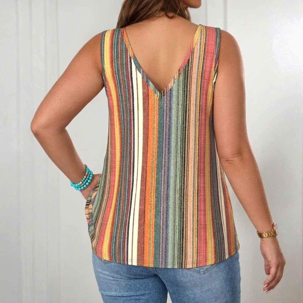 Amelia | Camiseta Tirantes a Rayas de Colores