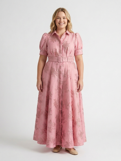 Xanthea | Vestido Maxi Camisero Floral con Cinturón