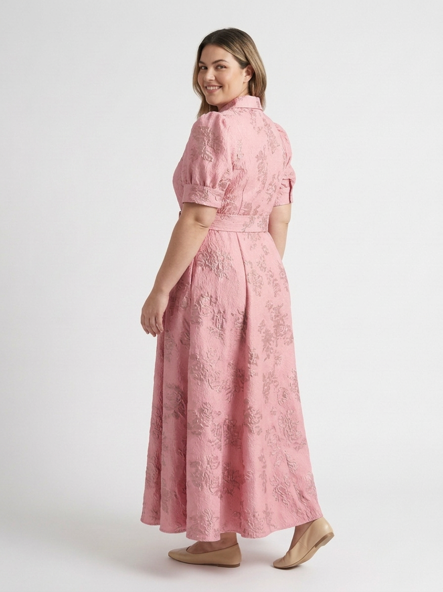 Xanthea | Vestido Maxi Camisero Floral con Cinturón